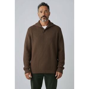 Mens Vintage Timberland Chunky Polo Knit Sweater  L Brown Grandpacore